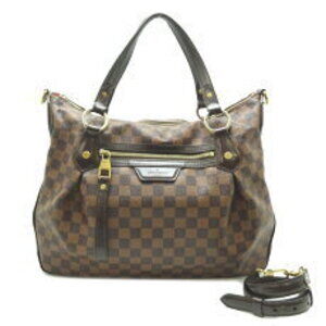 Louis Vuitton Evora Handbag Damier Ebene Brown